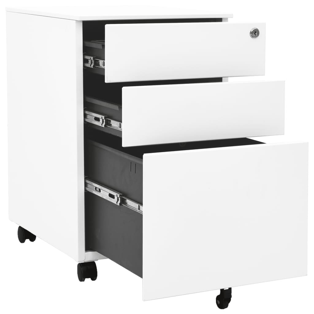 Mobile File Cabinet White 39X45X60 Cm Steel