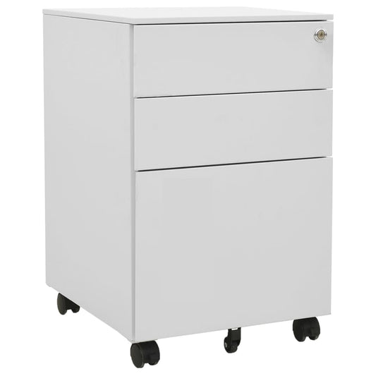 Mobile File Cabinet Light Grey 39X45X60 Cm Steel