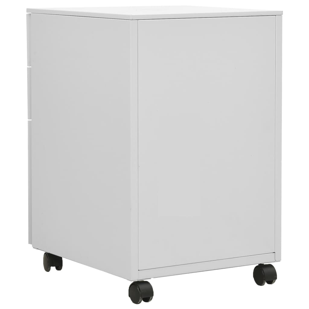 Mobile File Cabinet Light Grey 39X45X60 Cm Steel