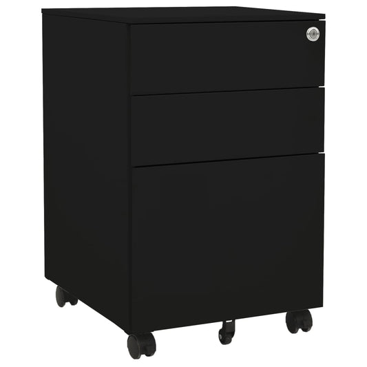 Mobile File Cabinet Black 39X45X60 Cm Steel