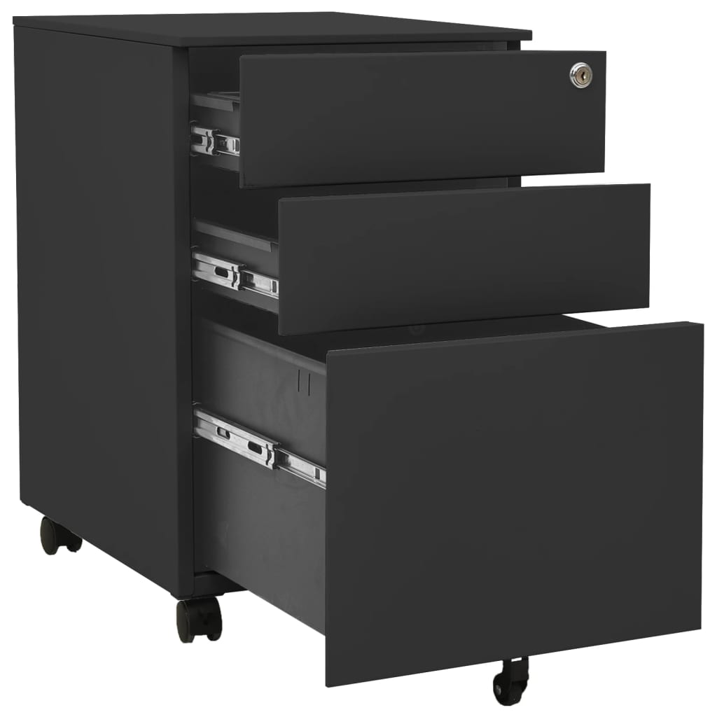 Mobile File Cabinet Anthracite 39X45X60 Cm Steel