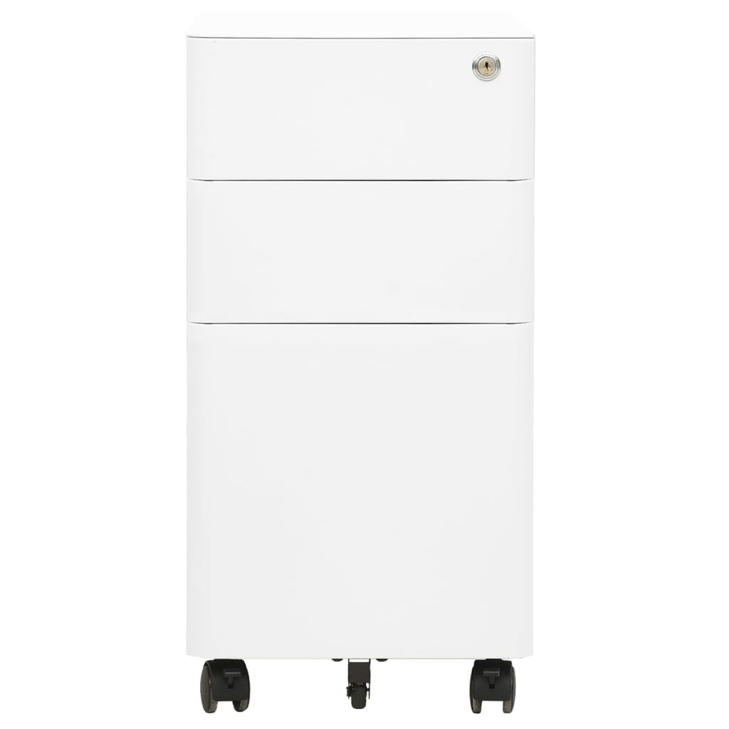 Mobile File Cabinet White 30X45X59 Cm Steel