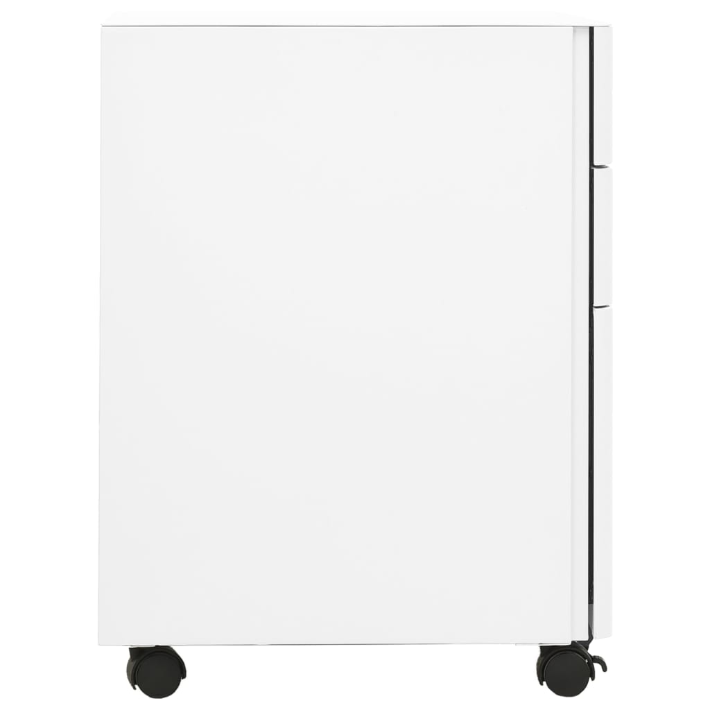 Mobile File Cabinet White 30X45X59 Cm Steel