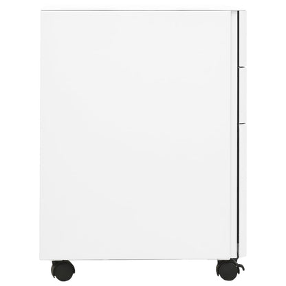 Mobile File Cabinet White 30X45X59 Cm Steel