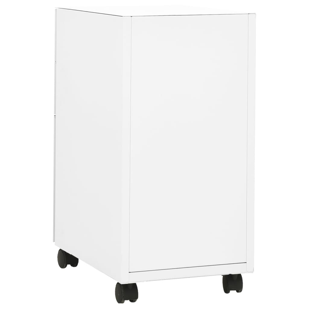 Mobile File Cabinet White 30X45X59 Cm Steel