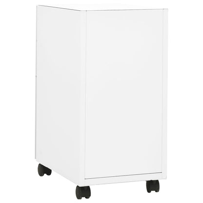 Mobile File Cabinet White 30X45X59 Cm Steel