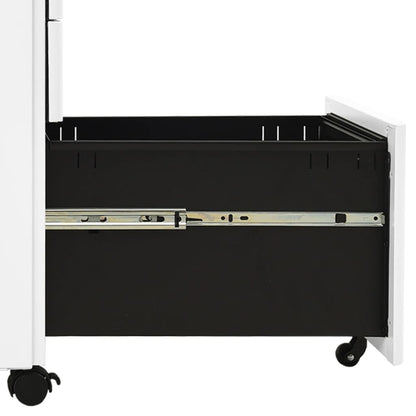 Mobile File Cabinet White 30X45X59 Cm Steel