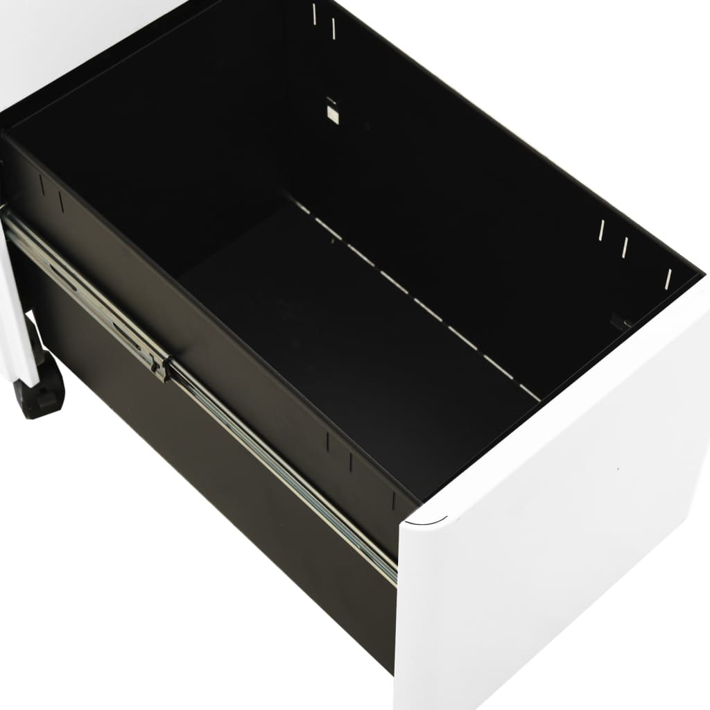 Mobile File Cabinet White 30X45X59 Cm Steel