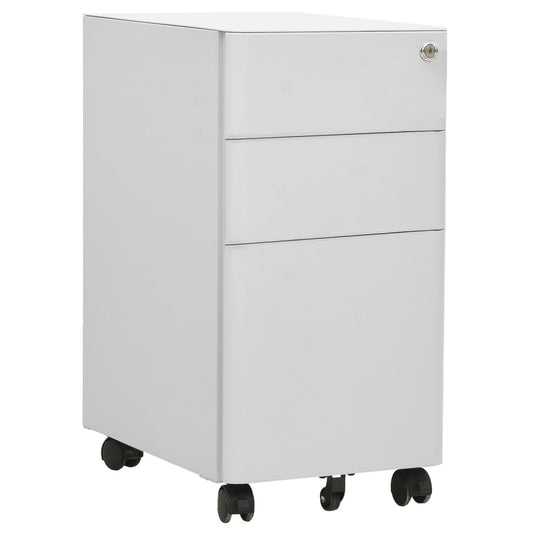 Mobile File Cabinet Light Grey 30X45X59 Cm Steel