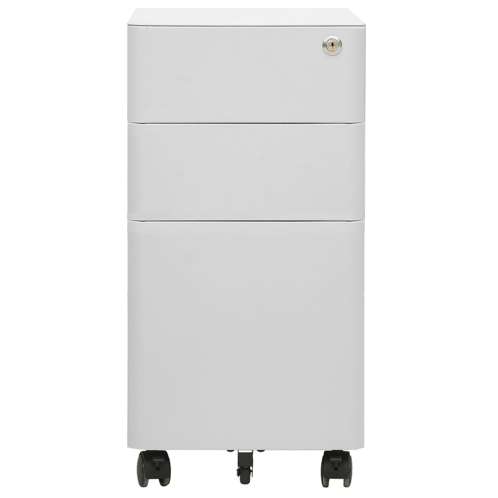 Mobile File Cabinet Light Grey 30X45X59 Cm Steel