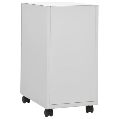 Mobile File Cabinet Light Grey 30X45X59 Cm Steel