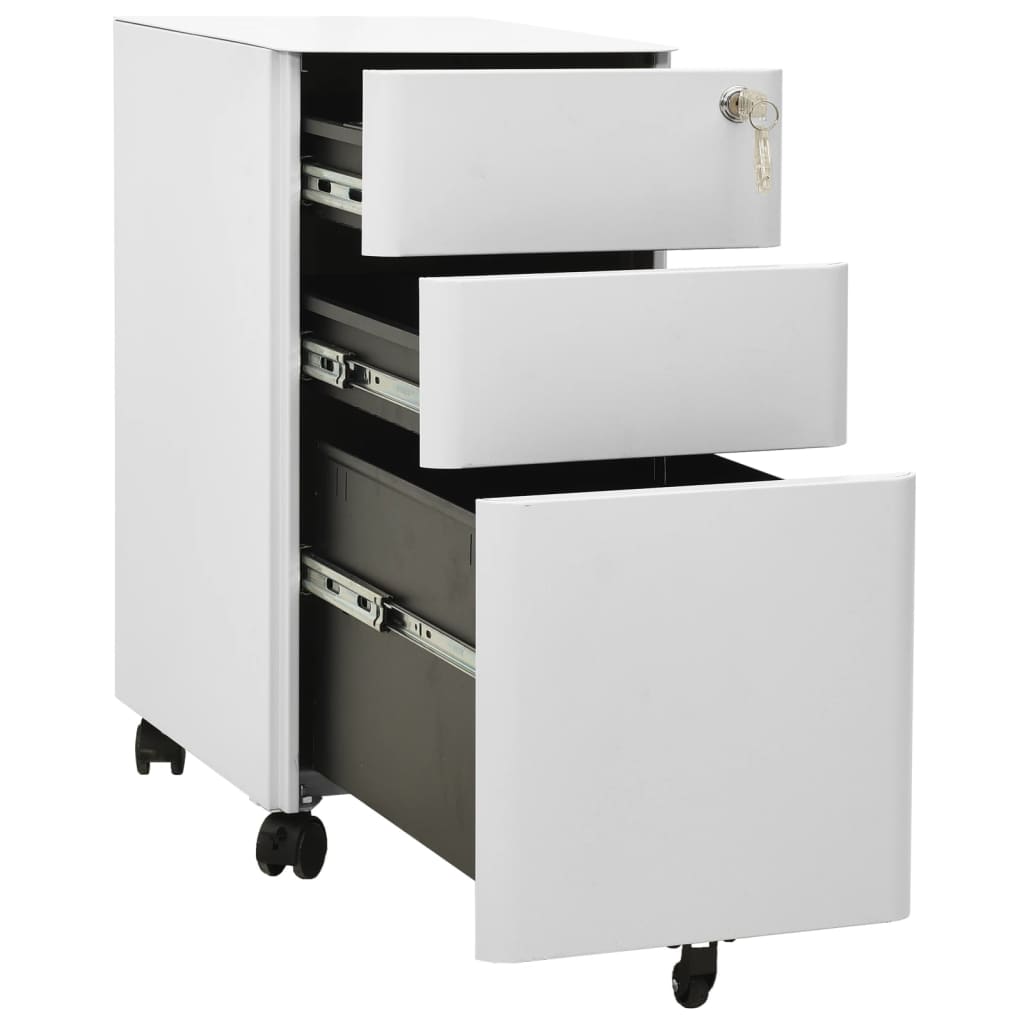 Mobile File Cabinet Light Grey 30X45X59 Cm Steel