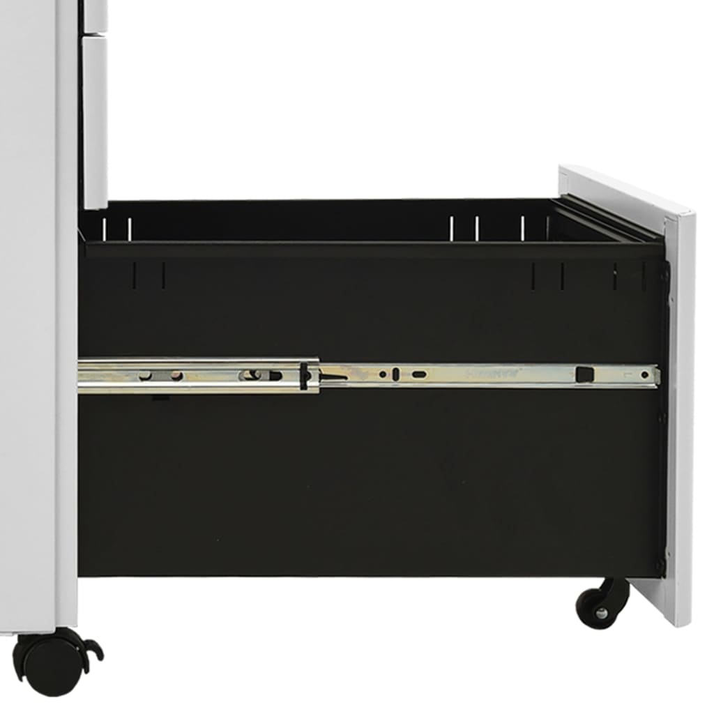 Mobile File Cabinet Light Grey 30X45X59 Cm Steel