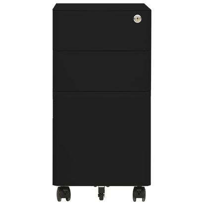 Mobile File Cabinet Black 30X45X59 Cm Steel