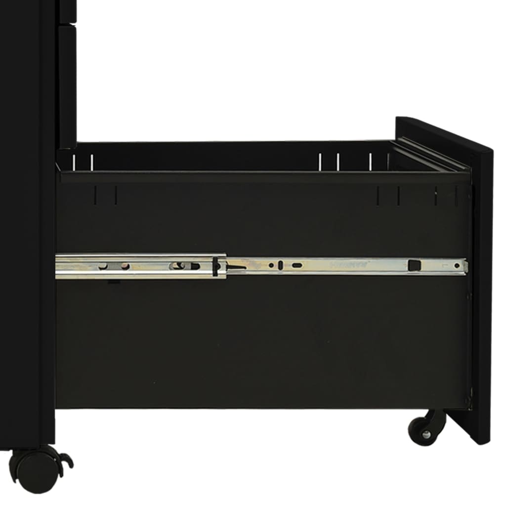 Mobile File Cabinet Black 30X45X59 Cm Steel