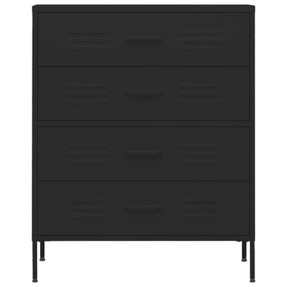 Chest Of Drawers Black 80X35X101.5 Cm Steel