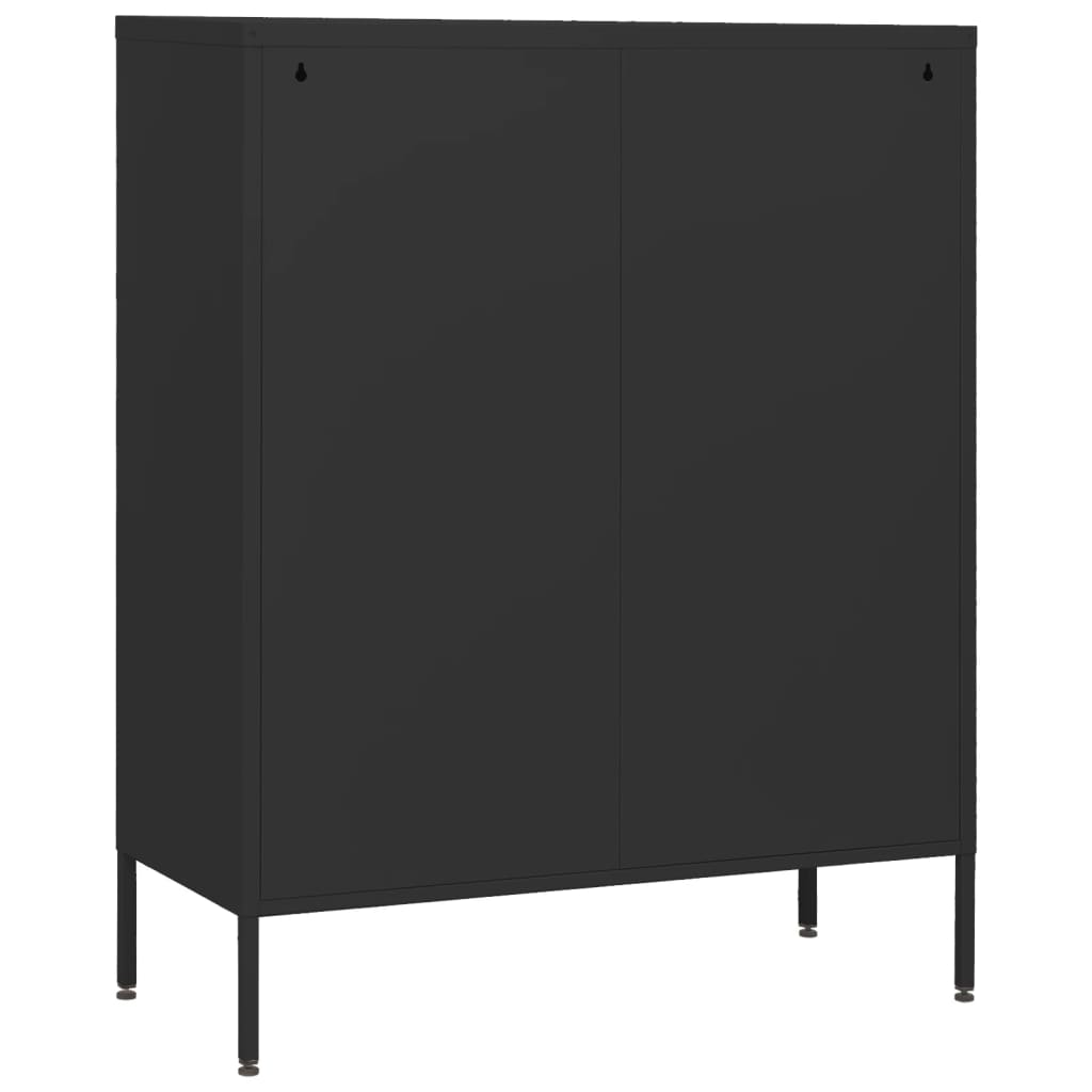 Chest Of Drawers Black 80X35X101.5 Cm Steel