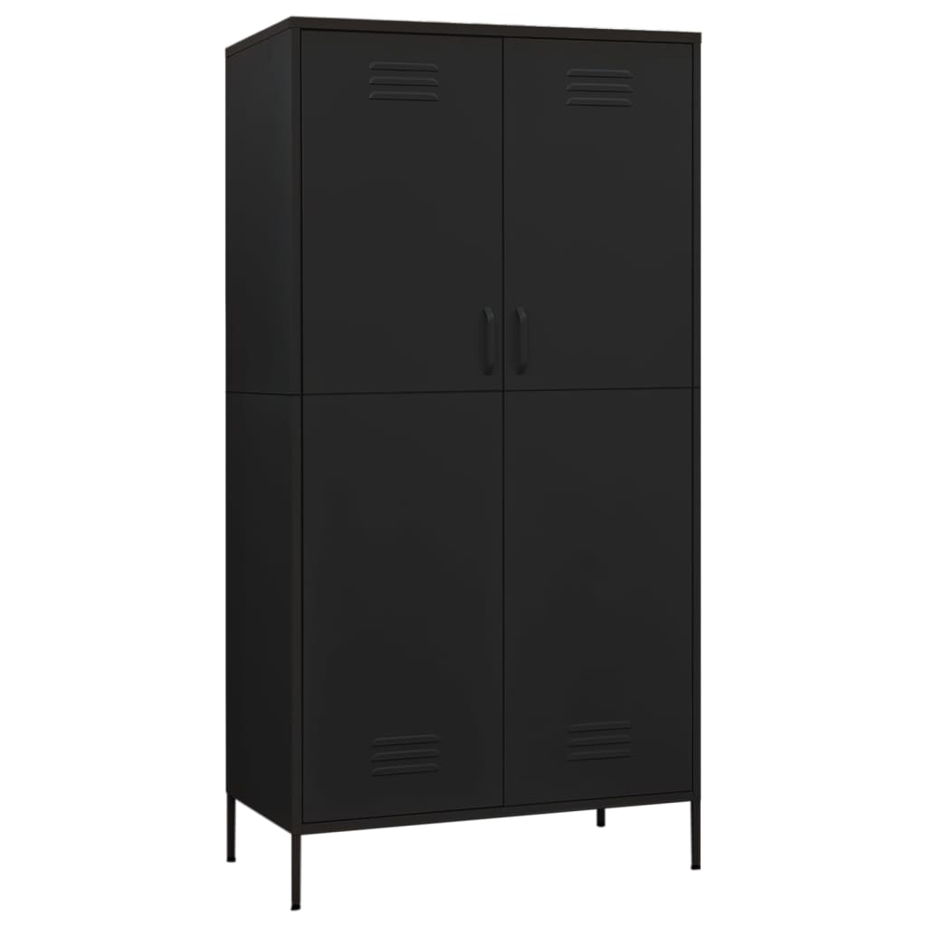 Wardrobe Black 90X50X180 Cm Steel