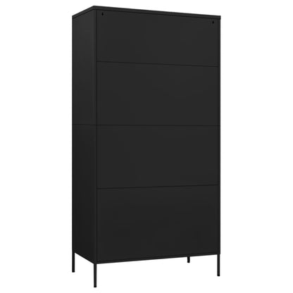 Wardrobe Black 90X50X180 Cm Steel