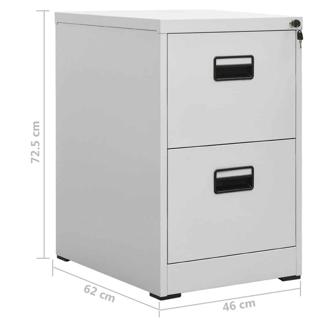 Filing Cabinet Light Grey 46X62X72.5 Cm Steel