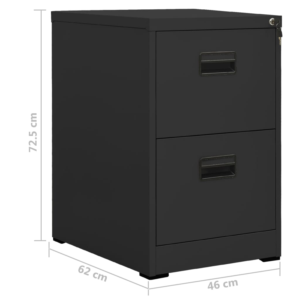 Filing Cabinet Anthracite 46X62X72.5 Cm Steel