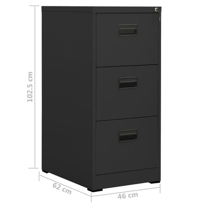 Filing Cabinet Anthracite 46X62X102.5 Cm Steel