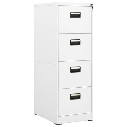 Filing Cabinet White 46X62X133 Cm Steel