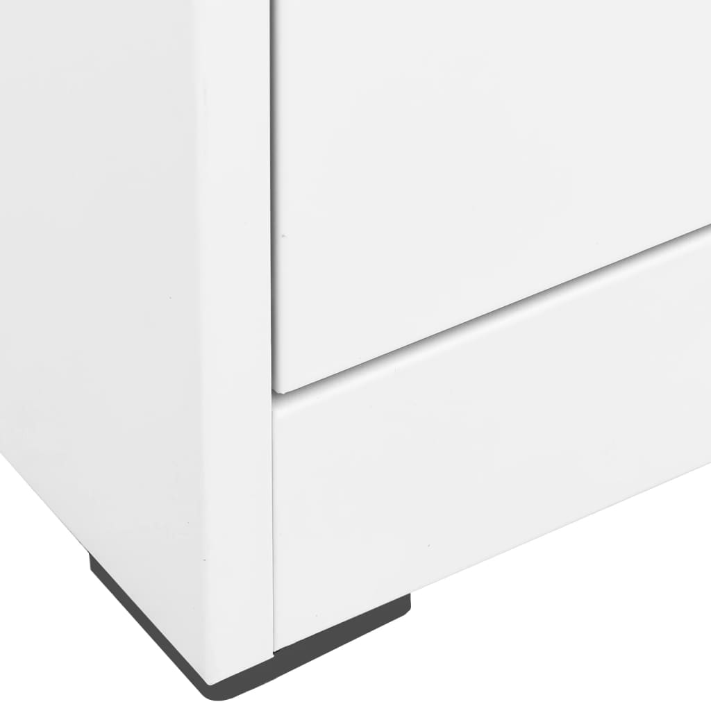 Filing Cabinet White 46X62X133 Cm Steel