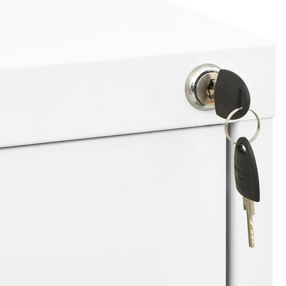 Filing Cabinet White 46X62X133 Cm Steel