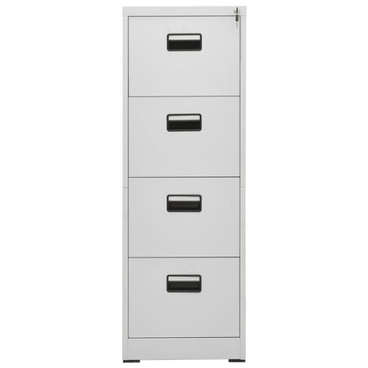 Filing Cabinet Light Grey 46X62X133 Cm Steel