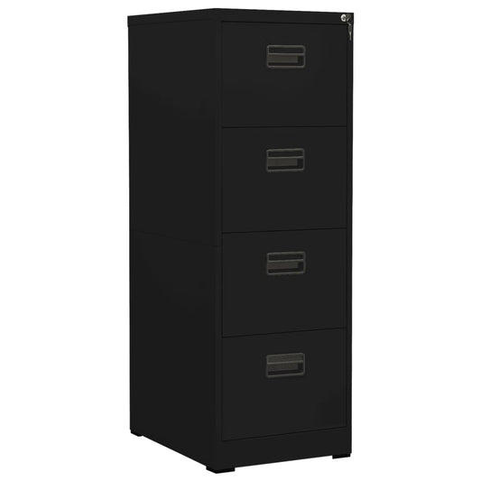 Filing Cabinet Black 46X62X133 Cm Steel