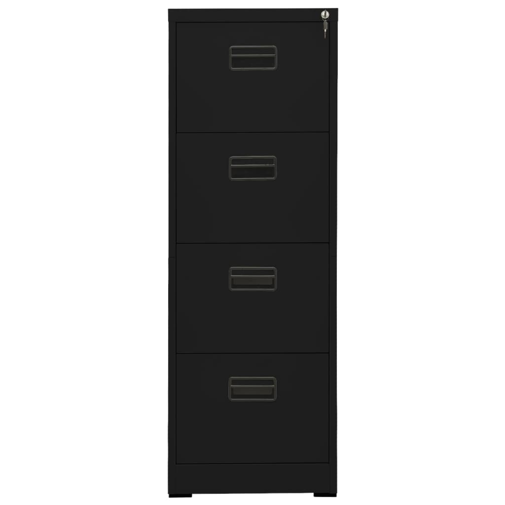 Filing Cabinet Black 46X62X133 Cm Steel