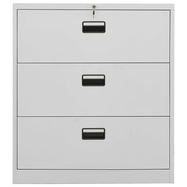 Filing Cabinet Light Grey 90X46X103 Cm Steel