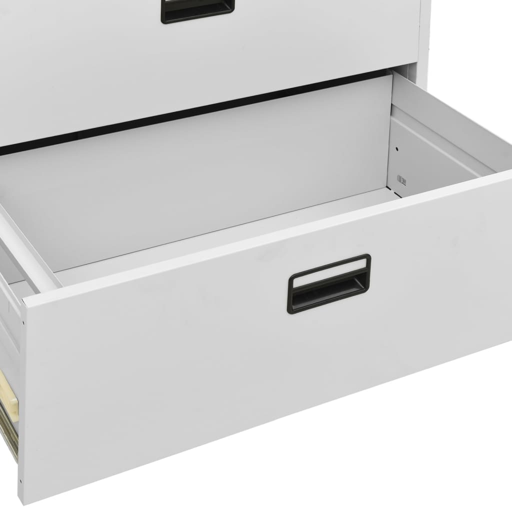 Filing Cabinet Light Grey 90X46X103 Cm Steel