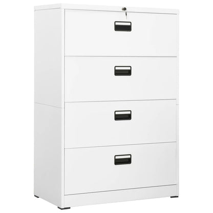 Filing Cabinet White 90X46X134 Cm Steel