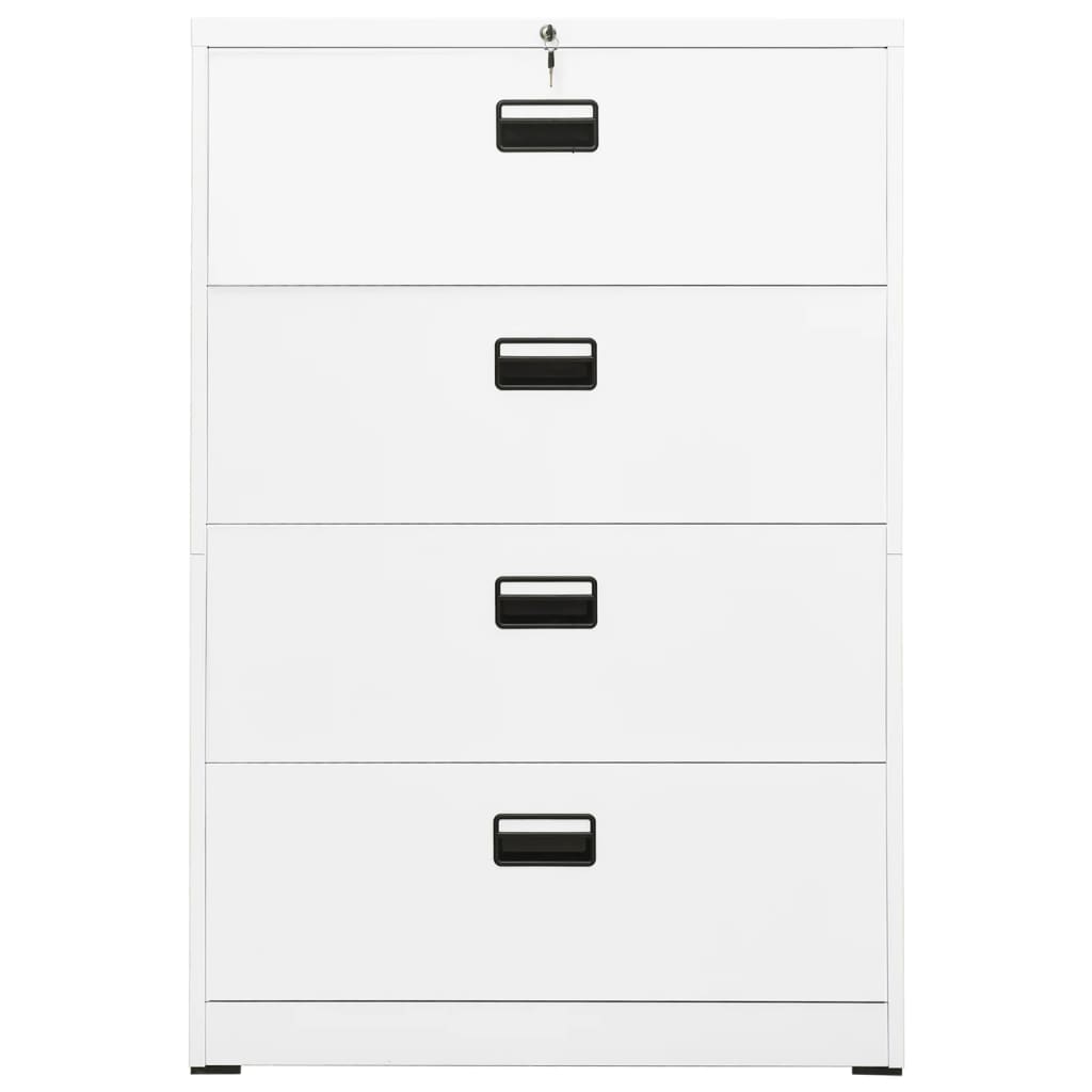 Filing Cabinet White 90X46X134 Cm Steel