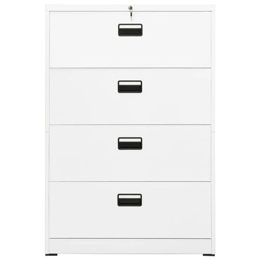 Filing Cabinet White 90X46X134 Cm Steel