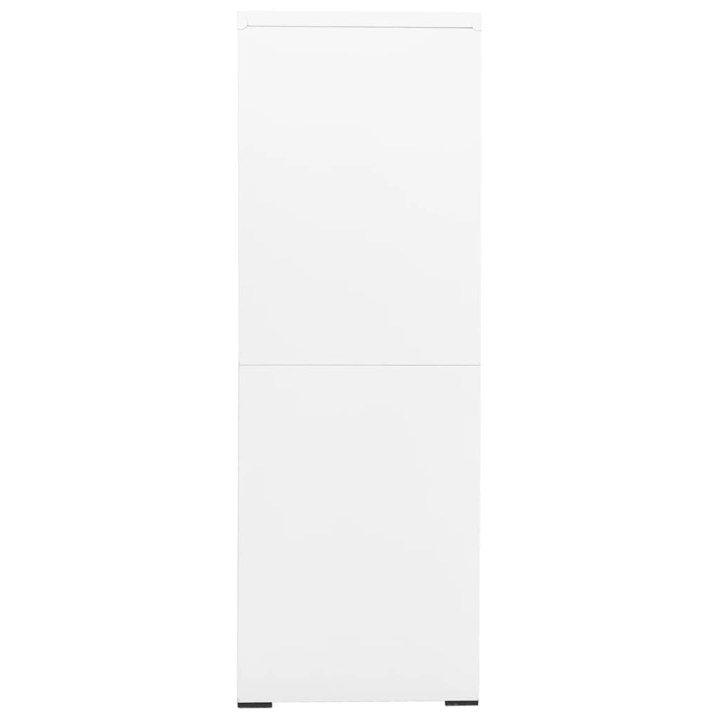 Filing Cabinet White 90X46X134 Cm Steel