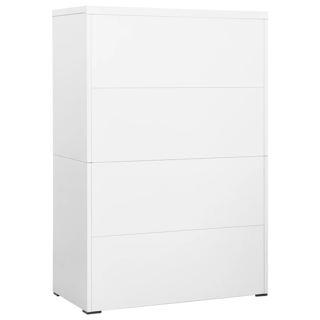 Filing Cabinet White 90X46X134 Cm Steel