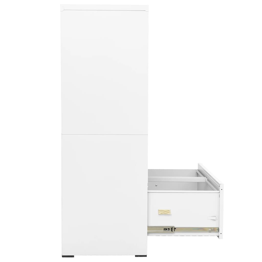 Filing Cabinet White 90X46X134 Cm Steel