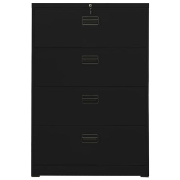 Filing Cabinet Black 90X46X134 Cm Steel