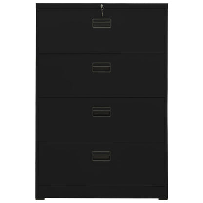 Filing Cabinet Black 90X46X134 Cm Steel