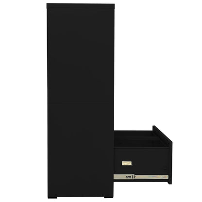 Filing Cabinet Black 90X46X134 Cm Steel