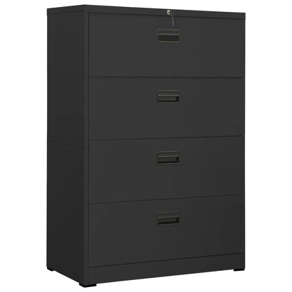 Filing Cabinet Anthracite 90X46X134 Cm Steel