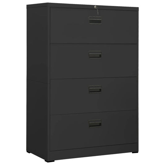 Filing Cabinet Anthracite 90X46X134 Cm Steel