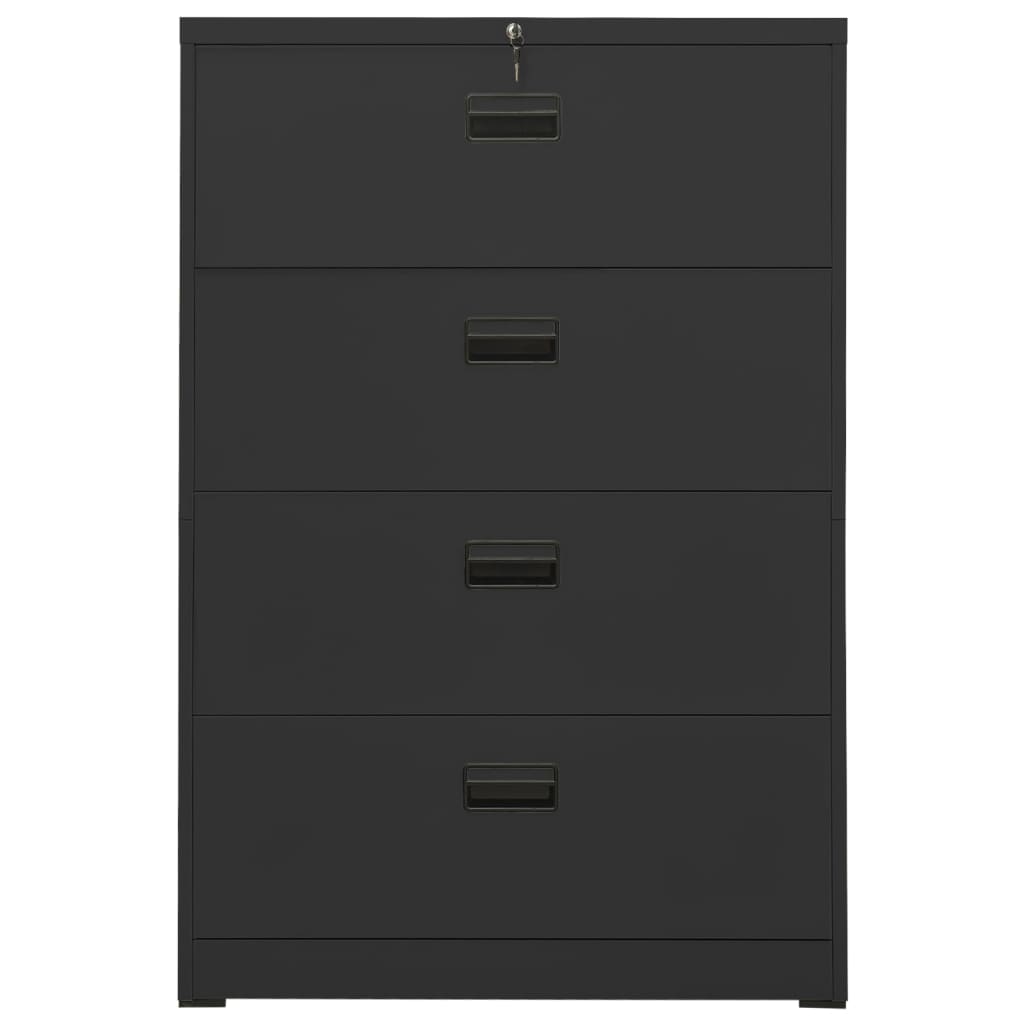 Filing Cabinet Anthracite 90X46X134 Cm Steel