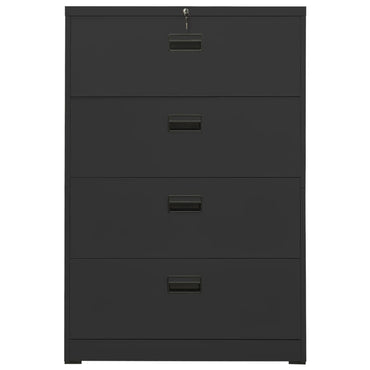 Filing Cabinet Anthracite 90X46X134 Cm Steel