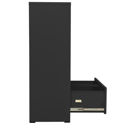 Filing Cabinet Anthracite 90X46X134 Cm Steel