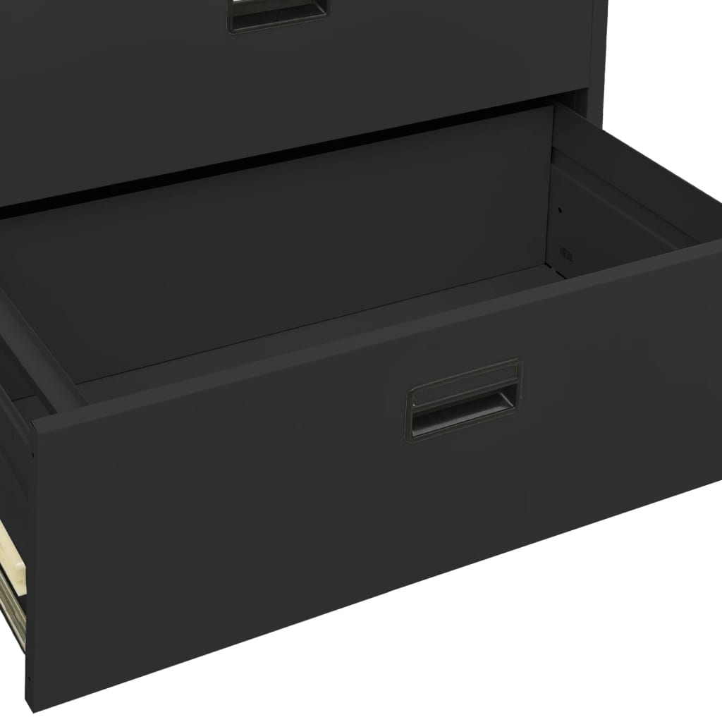 Filing Cabinet Anthracite 90X46X134 Cm Steel