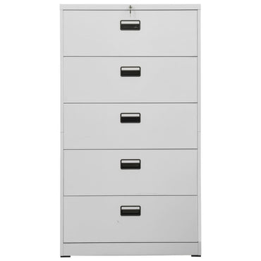 Filing Cabinet Light Grey 90X46X164 Cm Steel